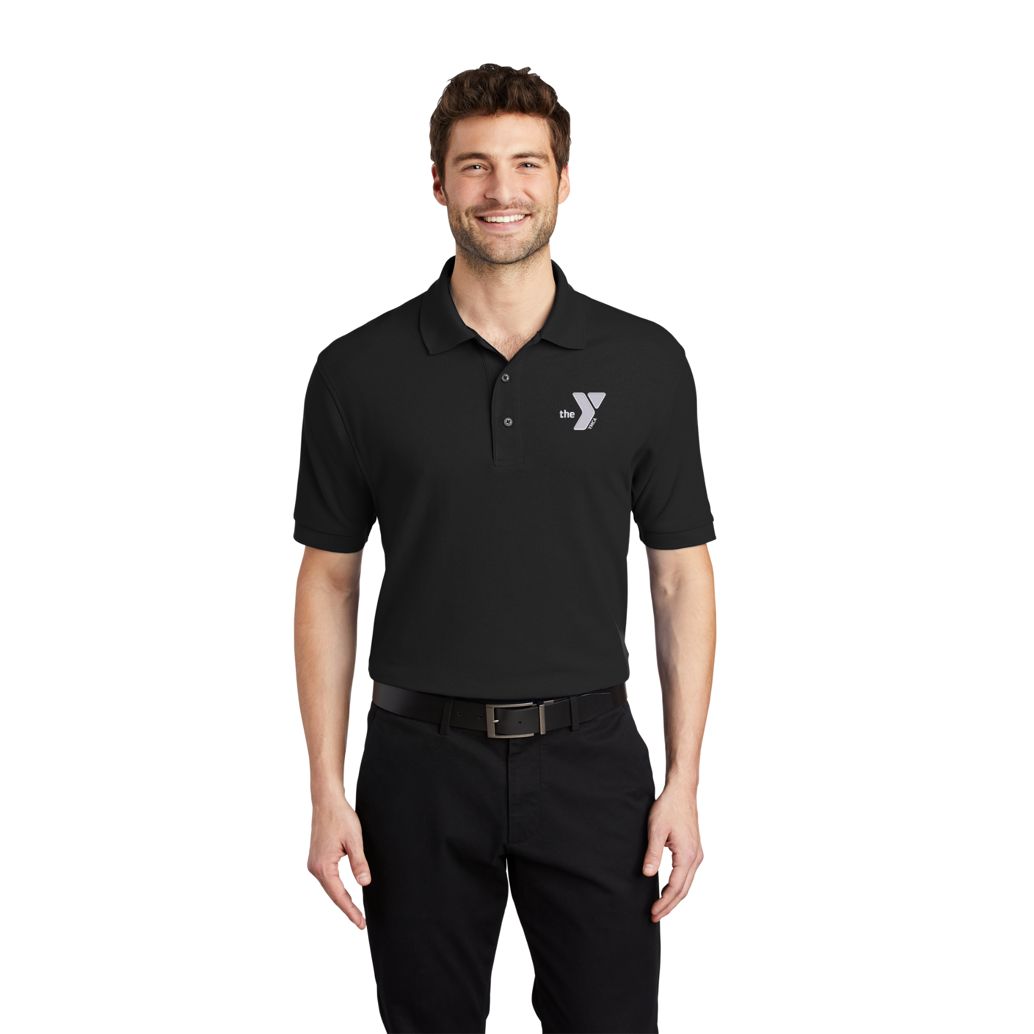 Silk Touch Men’s Polo with Embroidered white Y logo