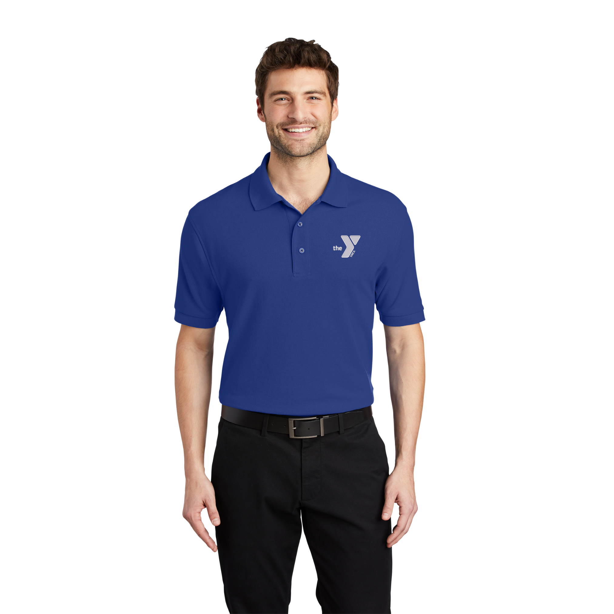 Silk Touch Men’s Polo with Embroidered white Y logo