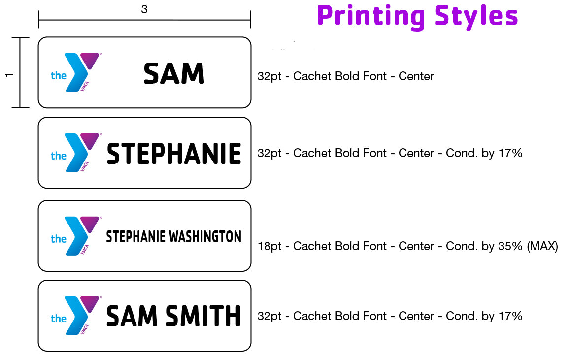 1 LINE Rectangle Badge (1"x3")